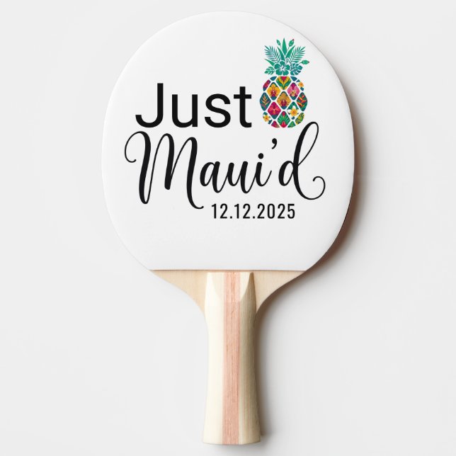 Modern Just Maui'd | Hawaii Bröllopspar  Pingisracket (Framsidan)
