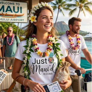 Modern Just Maui'd Hawaii Bröllopsparet T Shirt