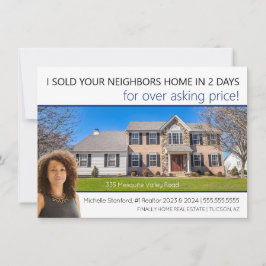 Modern just Sold Professionell Realtor-vykort Inbjudningar