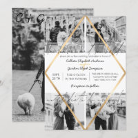 Modern jute Guld White Ram Photo Bröllop