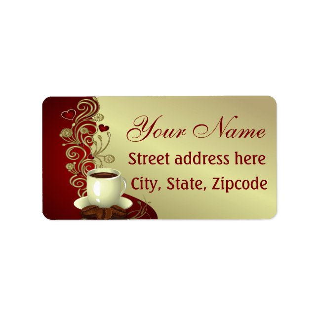 Modern kaffe Älskare Adressetikett (Framsidan)