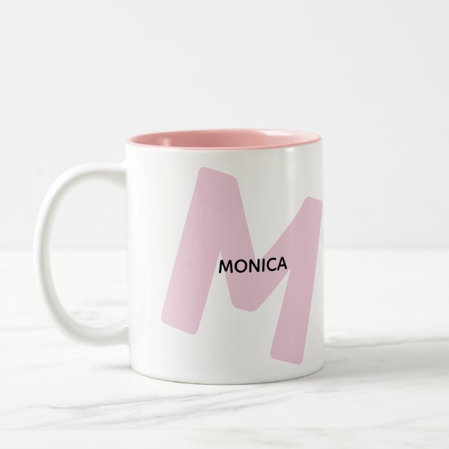 Modern Kaffe kopp med Initial & Namn (Vänster)