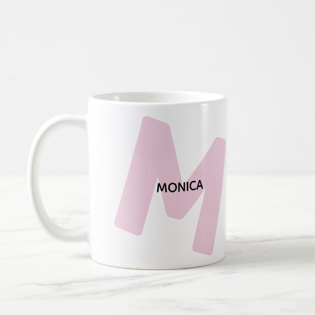 Modern Kaffe kopp med Initial & Namn (Vänster)