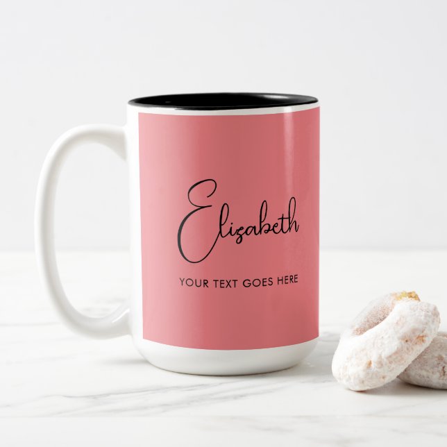 Modern Kaffe koppar-typografi Namn Två-Tonad Mugg (Med munk)