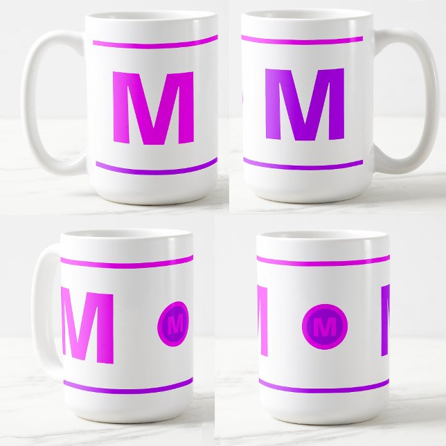 Modern Kaffe Mugg med Monogram Initialer för Flick (Monogrammed coffee mug for girls
)