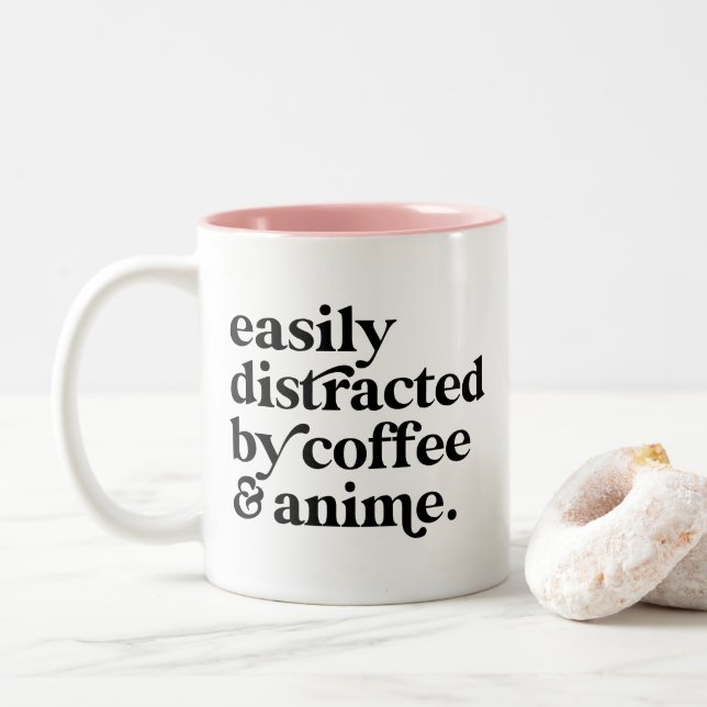 Modern kaffe- och animeälskare personlig Två-Tonad mugg (Med munk)