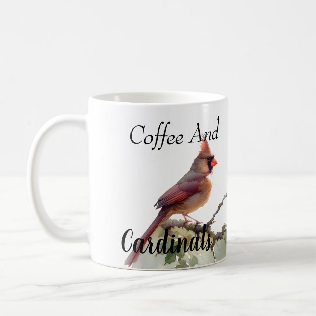 Modern  kaffe och kardinal kaffemugg (Vänster)