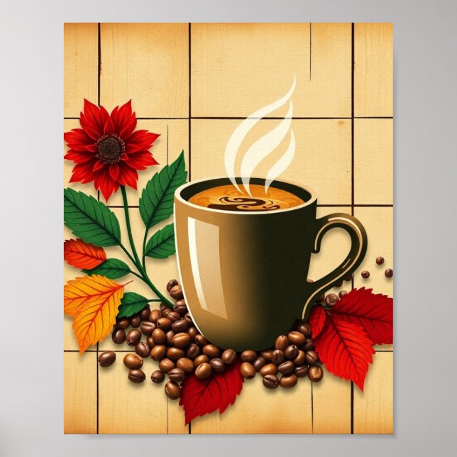 Modern Kaffe Vägg  Poster (Framsidan)