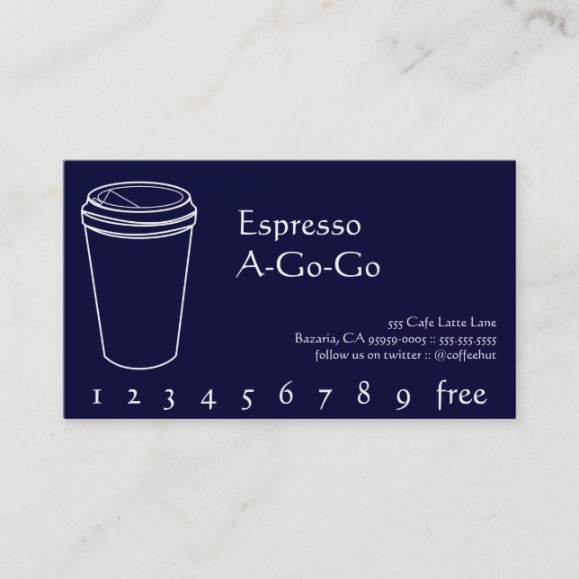 Modern Kaffebar Belöning Stämpel Lojalitet (Framsida)