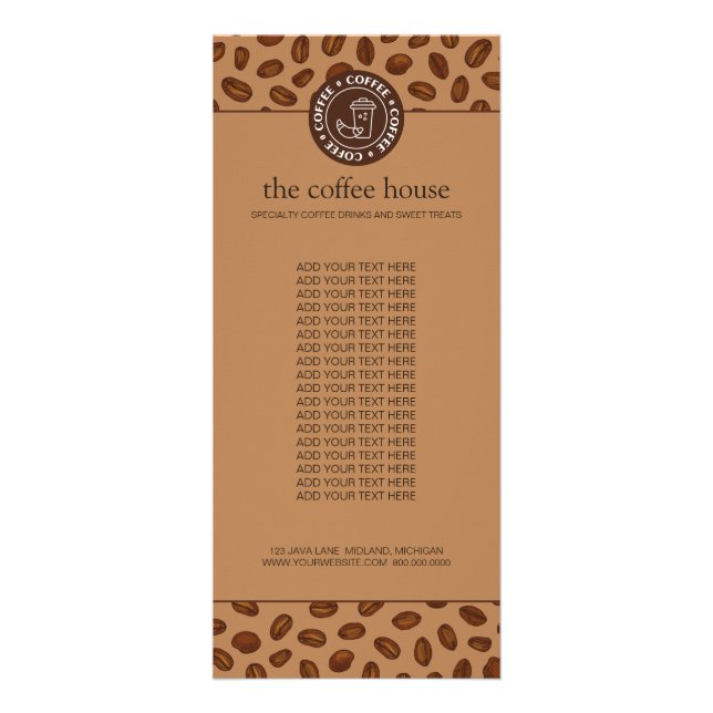 Modern kaffebar Rack Card  Reklamkort (Framsidan)