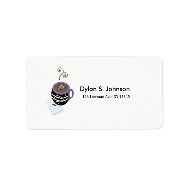 Modern kaffedesign och Napkin-design Adressetikett (Framsidan)