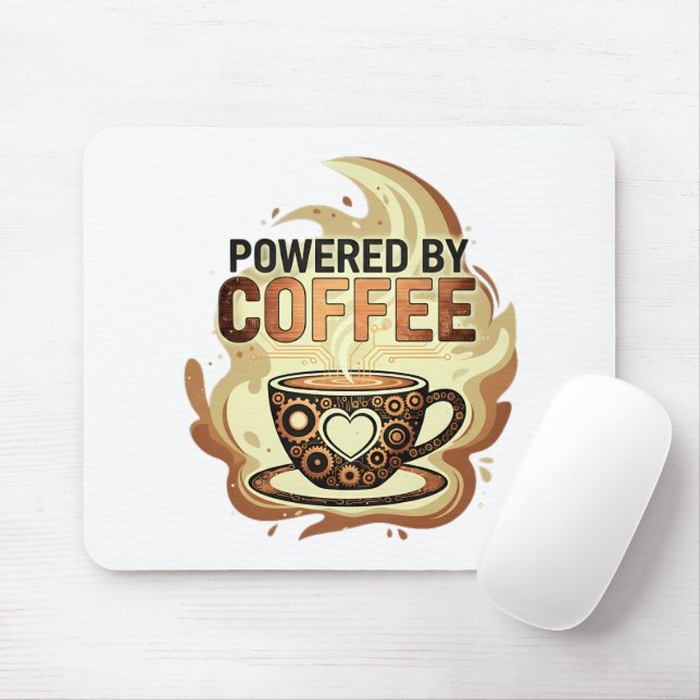 Modern Kaffedriven – Trendig Kaffe Typografi Musmatta (Med mus)