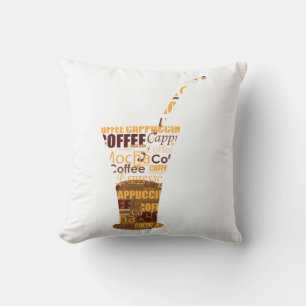 Modern kaffeillustration kudde