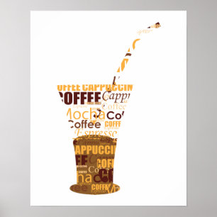 Modern kaffeillustration poster