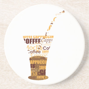 Modern kaffeillustration underlägg sandsten
