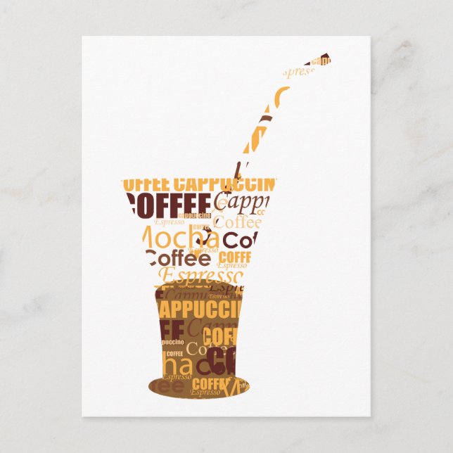 Modern kaffeillustration vykort (Framsida)