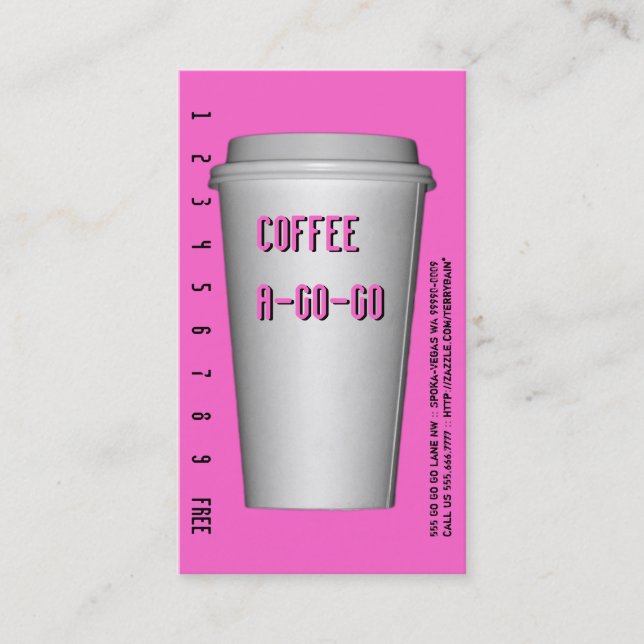 Modern kaffekopp drickslojalitet lojalitetskort (Framsida)