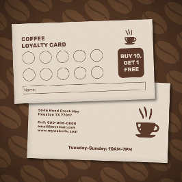 Modern Kaffekort Loyalty Card Visitkort