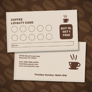 Modern Kaffekort Loyalty Card Visitkort