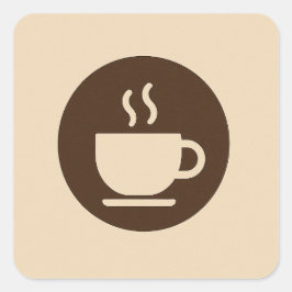 ☕ Modern kaffesäljare - Lojalty och Affärskort Fyrkantigt Klistermärke