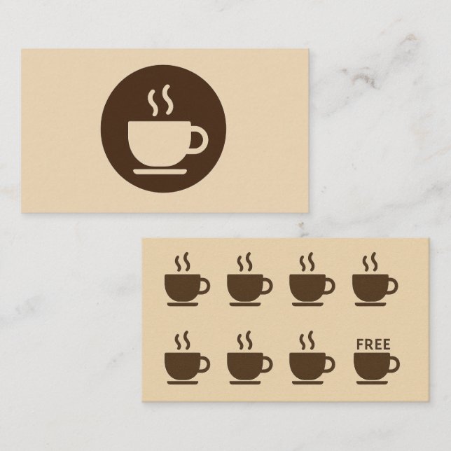 ☕ Modern kaffesäljare - Lojalty och Affärskort Visitkort (Fram/baksida)