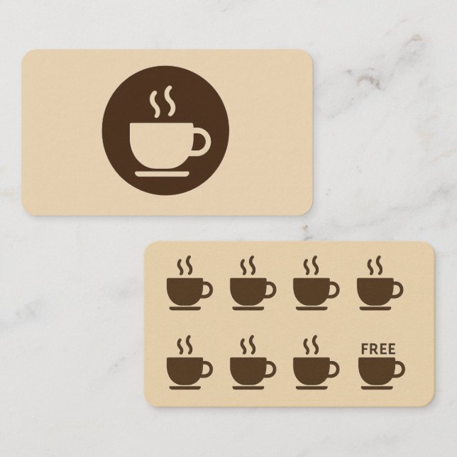 ☕ Modern kaffesäljare - Lojalty och Affärskort Visitkort (Fram/baksida)