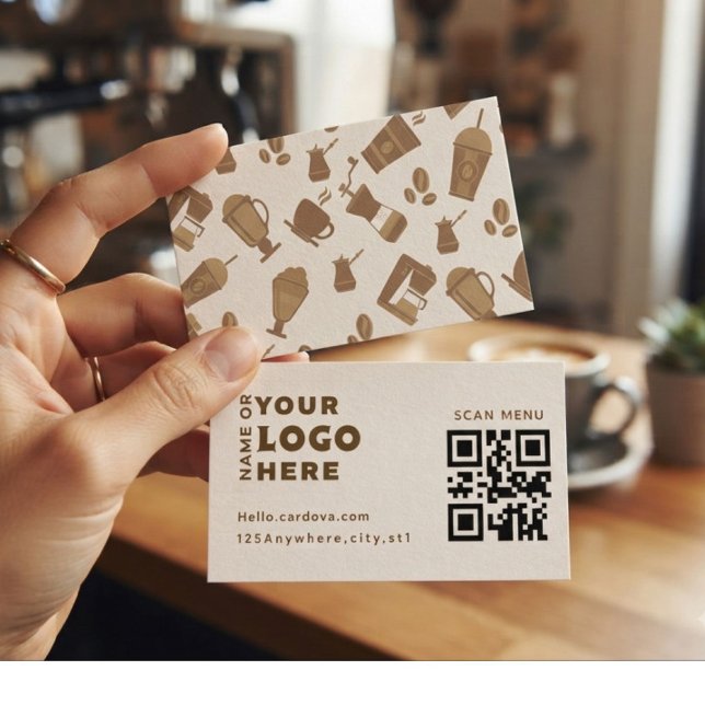 Modern kaffeshop QR-kod visitkort (Skapare uppladdad)