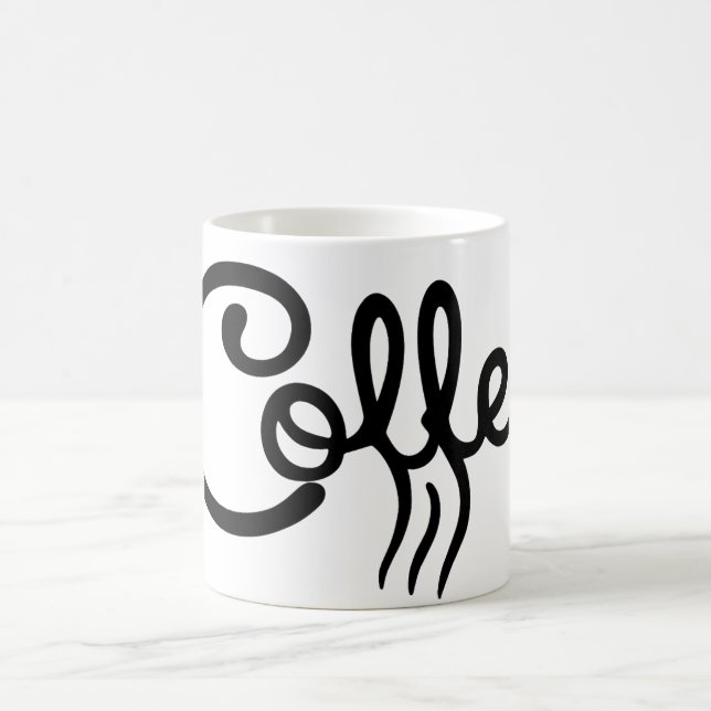 Modern kaffeskriptmugg - Unika bröllopsgäster åt b Kaffemugg (Center)