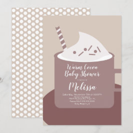 Modern kakao varm choklad mugg Nuetral baby shower Inbjudningar