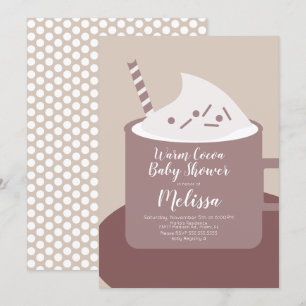 Modern kakao varm choklad mugg Nuetral baby shower Inbjudningar
