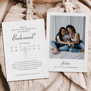 Modern kalender - Bridesmaid Frieri fotokort Inbjudningar
