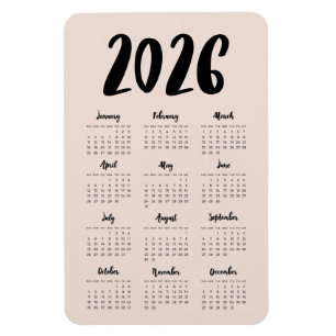 Modern kalender för 2024 magnet