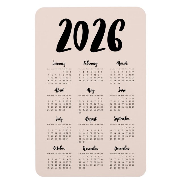 Modern kalender för 2024 magnet (Vertikal)