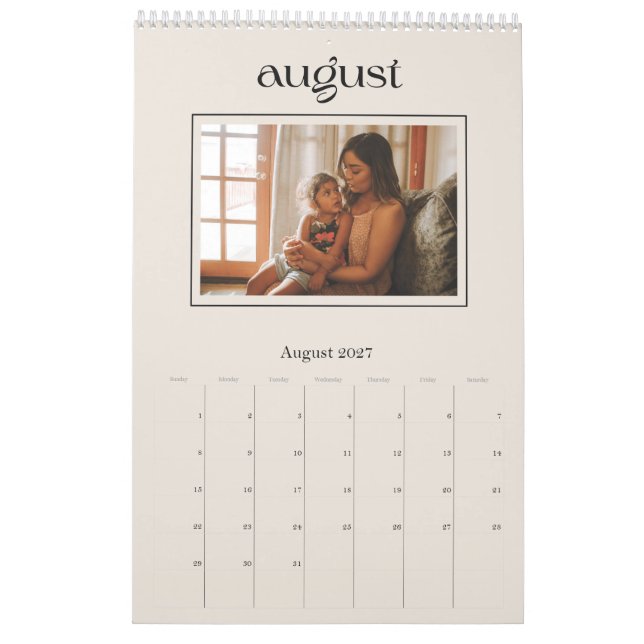 Modern kalender för enkel Snyggt (Aug 2027)