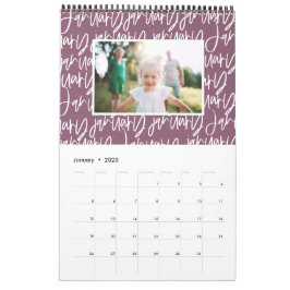 Modern kalender för fotoskript för markeringspenna