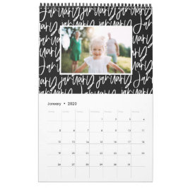 Modern kalender för fotoskript för markeringspenna