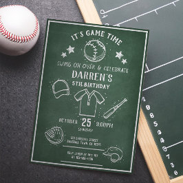 Modern kalkboard Baseball - allt stjärna Inbjudningar