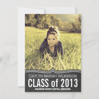 Modern kalkboard Large Photo Grad Party Inbjudningar