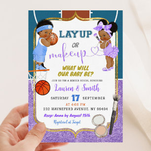 Modern kalkboard-layout eller Makeup-Gender Inbjudningar