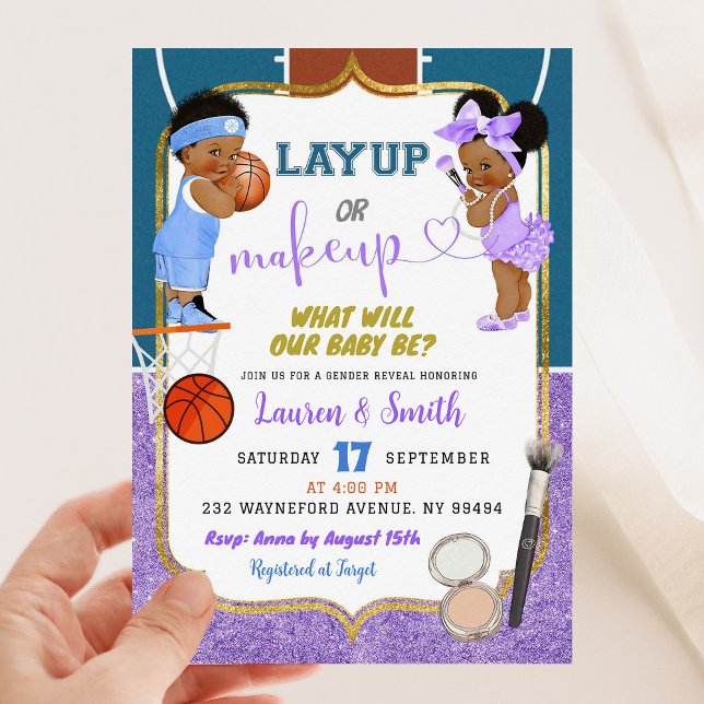 Modern kalkboard-layout eller Makeup-Gender Inbjudningar (Skapare uppladdad)