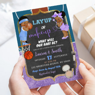 Modern kalkboard-layout eller Makeup-Gender Inbjudningar