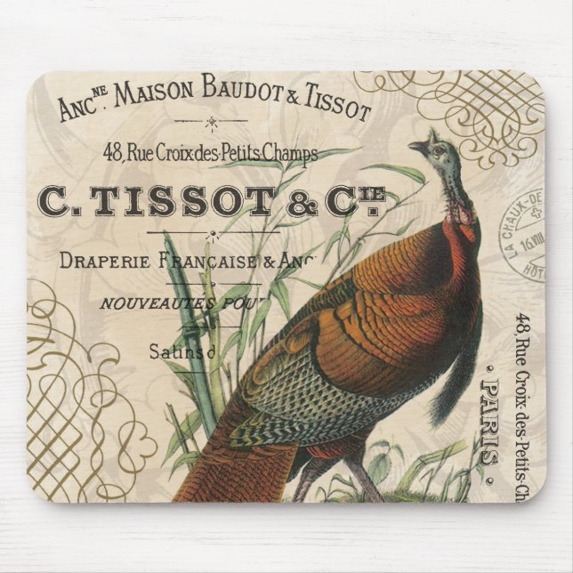 modern kalkon för vintagenedgångvild musmatta (Framsidan)