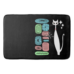 Modern kall katt för Retro atom- århundrade för Badrumsmatta