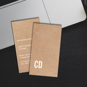 Modern kall konsulent för Kraft papper vitMonogram Visitkort