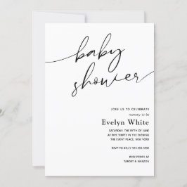 Modern kallelse till babyskor för kalligrafi inbjudningar