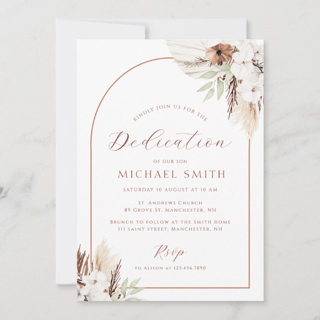 Modern kallelse till bohemisk båge inbjudningar (Framsida)