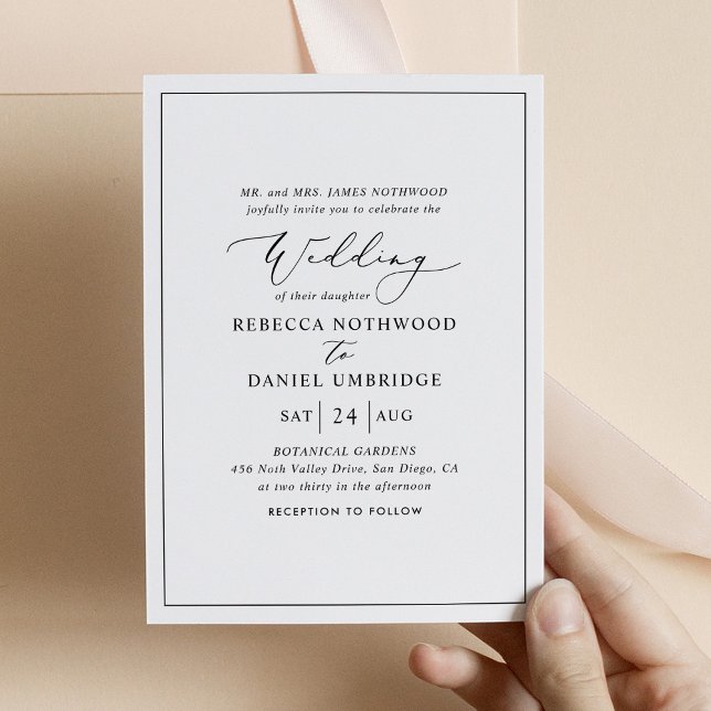 Modern kallelse till bröllop i Calligraphy Inbjudningar (Skapare uppladdad)