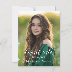 Modern kallelse till fotofoto Studenten i Calligra Vykort