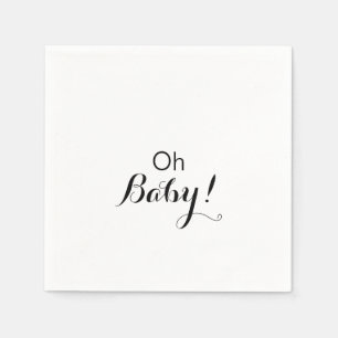 Modern kallgrafi - formal Oh Baby Shower Pappersservett