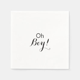 Modern kallgrafi Formal Oh Boy Baby Shower Pappersservett